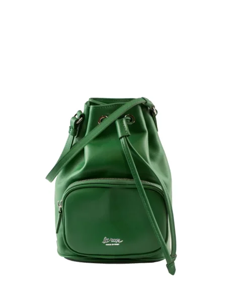 Geantă bucket La Rose din piele verde