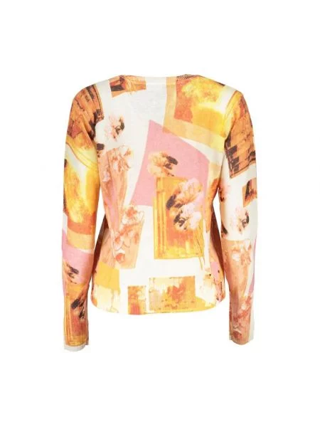 Lniany sweter Desigual biały