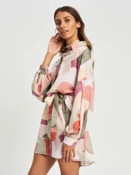 St MRLO Dolga srajca Bligh / zelena / pastelno roza / pastelno rdeča bež