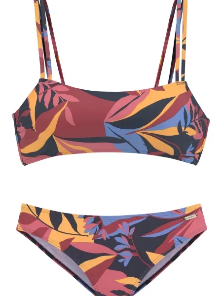 SUNSEEKER Bikiny tmavomodrá / tmavožltá / karmínovo červená čierna