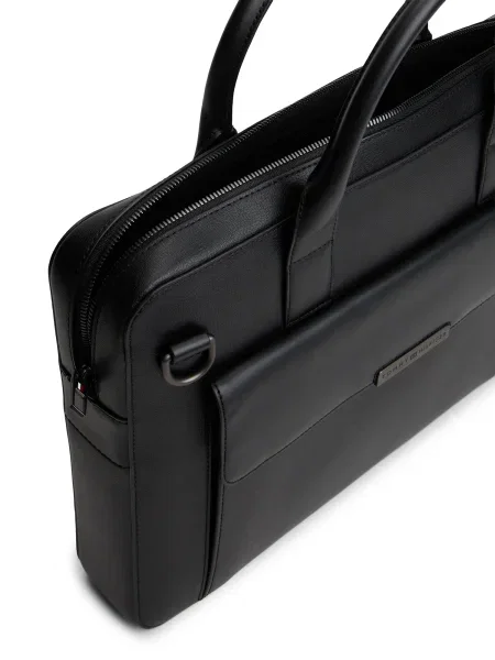 Usnjena torba za prenosnik Tommy Hilfiger 40 x x 6 cm črna