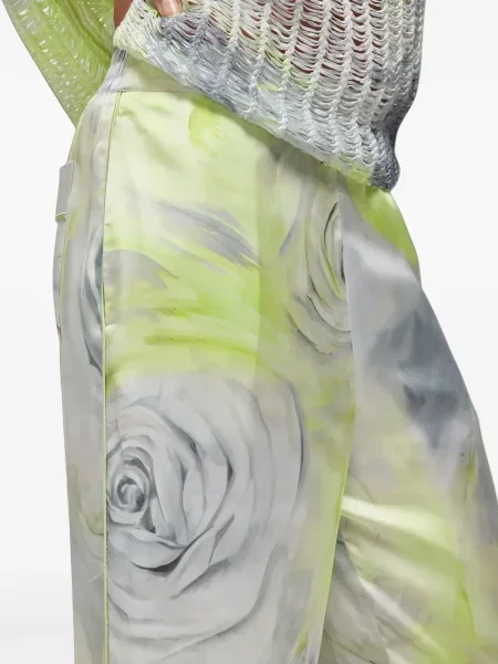 Pantaloni Blugirl cu model floral cu imagine galben
