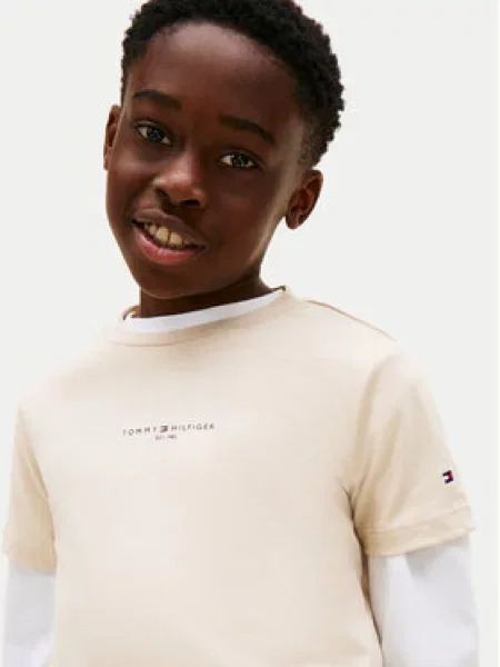 Tommy Hilfiger Marškinėliai Essential Logo smėlio