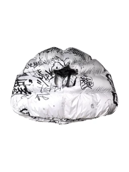 Kurtka puchowa Dolce And Gabbana z nadrukiem biała