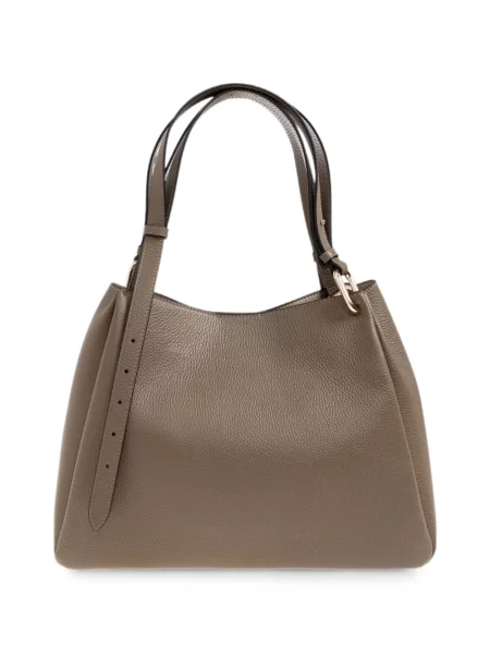 Geantă shopper Furla din piele maro
