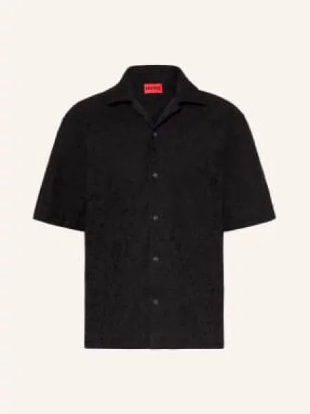Hugo Letní Košile Espino Comfort Fit Z Děrované Krajky černá