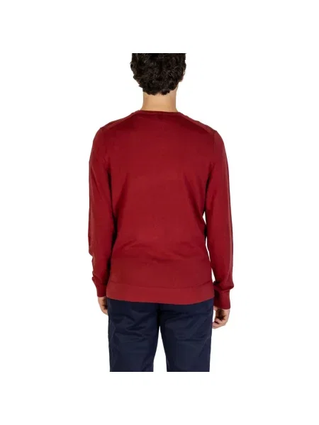 Sweter Calvin Klein Jeans wełniany z okrągłym dekoltem niebieski