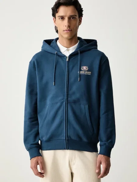 Guess Jeans hanorac cu și glugă pentru bărbați din albastru