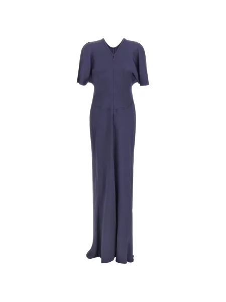 Maxi rochie maxi Victoria Beckham drapată de costum albastru