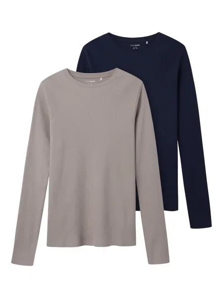 TWO SOON Tricou bleumarin / grej