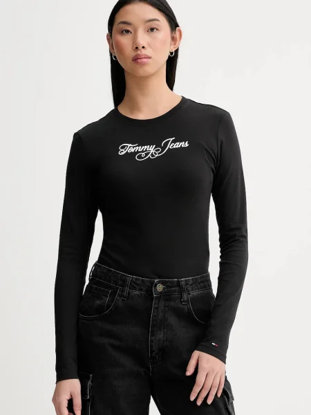 Tommy Jeans Bluză Essential negru