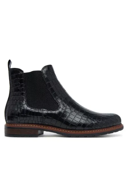 Kotníková obuv s elastickým prvkem Tamaris černé