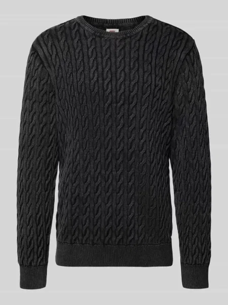 Sweter z dzianiny ze ściegiem warkoczowym model ‘PRESIDIO’ Levi's czarny