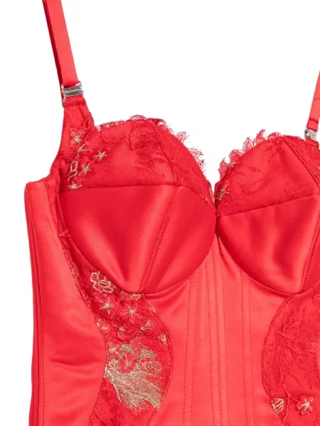Top Mitiliane Couture din dantelă roșu