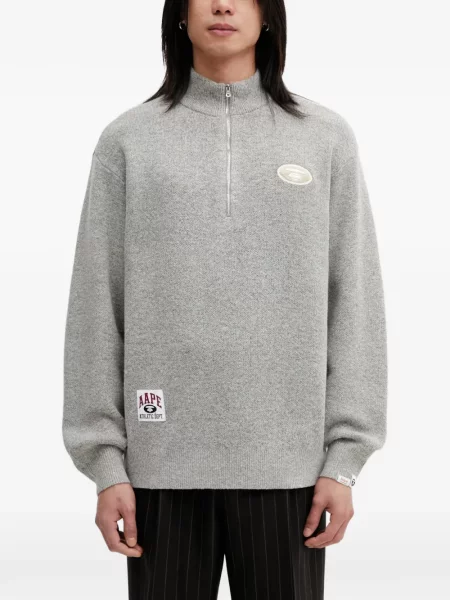 Pulover Aape By A Bathing Ape de jumătate de fermoar gri