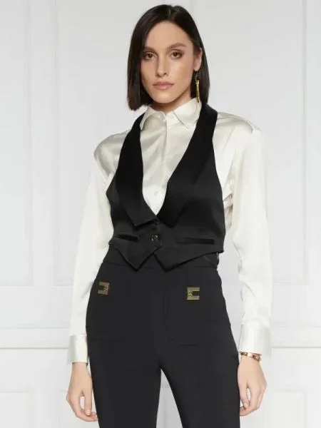 Elisabetta Franchi De satin vestă negru