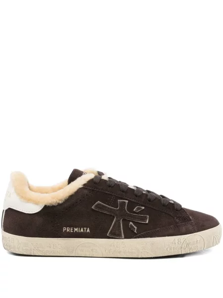 Sneakerși Premiata din piele de căprioară maro