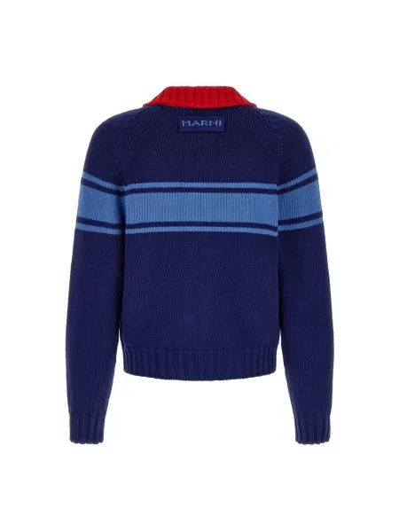 Dzianinowy sweter Marni niebieski