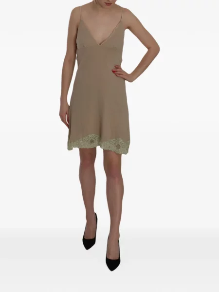 Rochie mini Pink Memories din dantelă cu bretele roz
