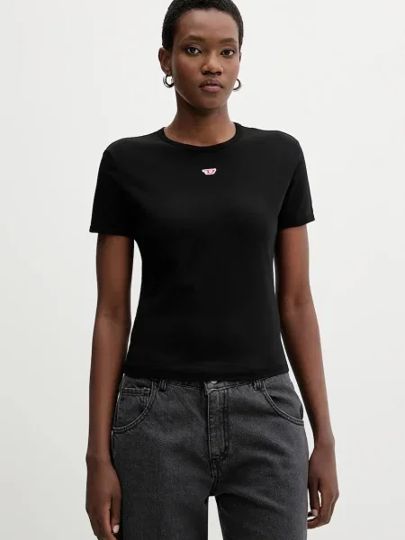 Тениска Diesel T-UNCUTIE-LONG-D T-SHIRT дамска розово черно