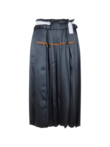 Fusta plisata Maison Margiela plisată până la genunchi negru
