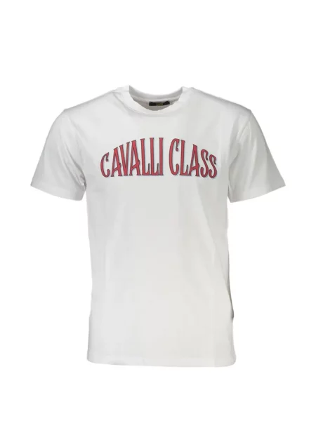 Tricou Cavalli Class cu imagine cu decolteu rotund alb