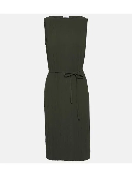 Rochie Max Mara din jerseu plisată de costum verde
