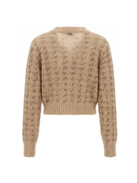 Sweter Twinset brązowy