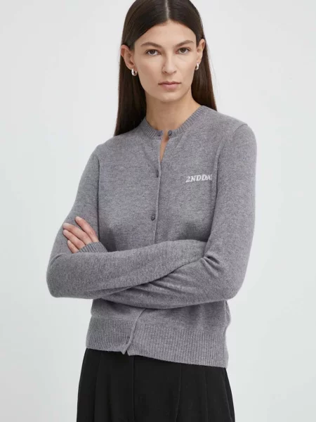 Ζακέτα από μίγμα μαλλιού Vinny TT Soft Wool Vinny TT Soft Wool Blen γκρι