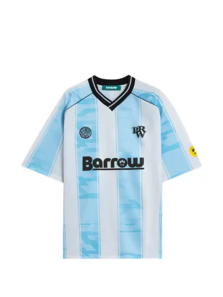 Tricou Barrow cu dungi scurt alb