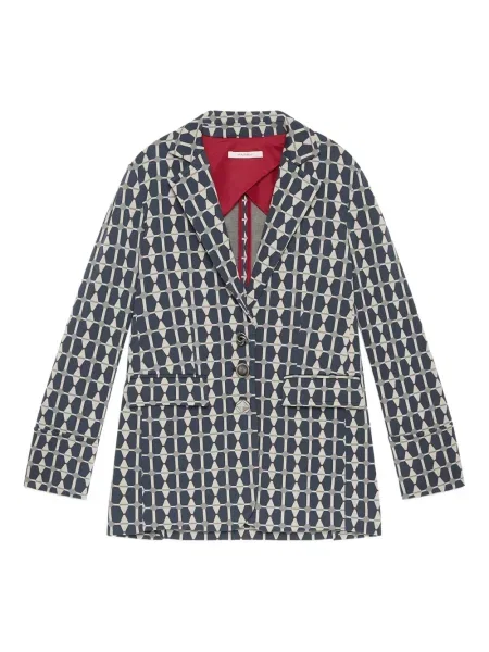 Sacou Maliparmi cu imprimeu geometric albastru