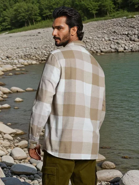 Картата сорочка сіро-коричневий коричнева