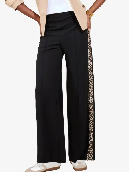 Lipsy Pantaloni ecru / bej deschis negru