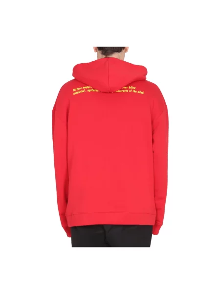 Bluza z kapturem Raf Simons z kapturem czerwona