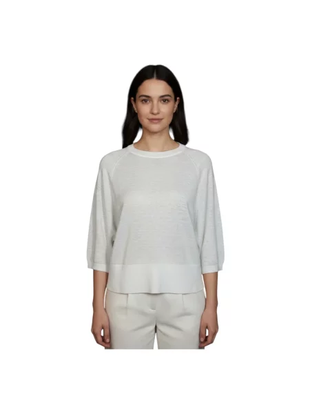 Lniany sweter Repeat biały