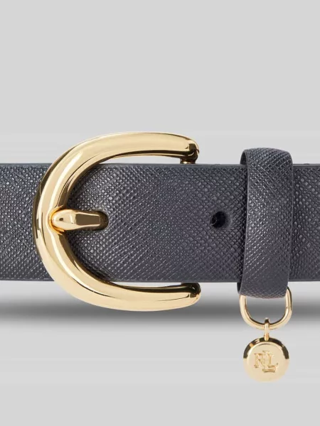 Lauren Ralph Lauren Pasek skórzany czarny