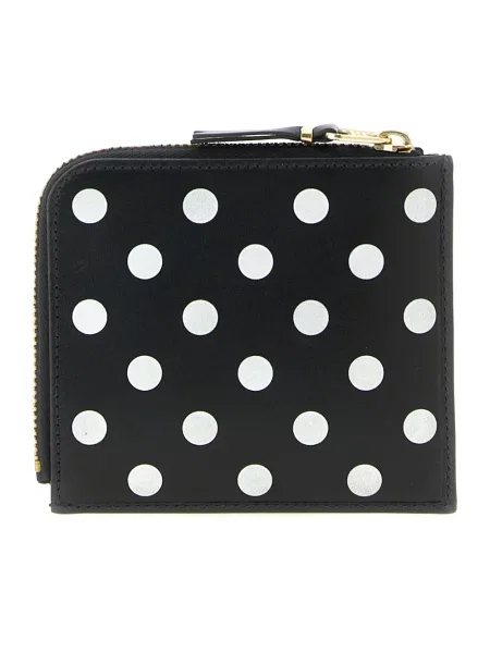 Portfel Comme Des Garcons skórzany w grochy czarny