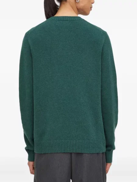 Pulover Samsøe Samsøe cu decolteu rotund verde