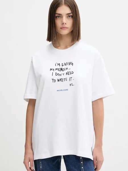 Тениска Karl Lagerfeld Jeans дамска бяло