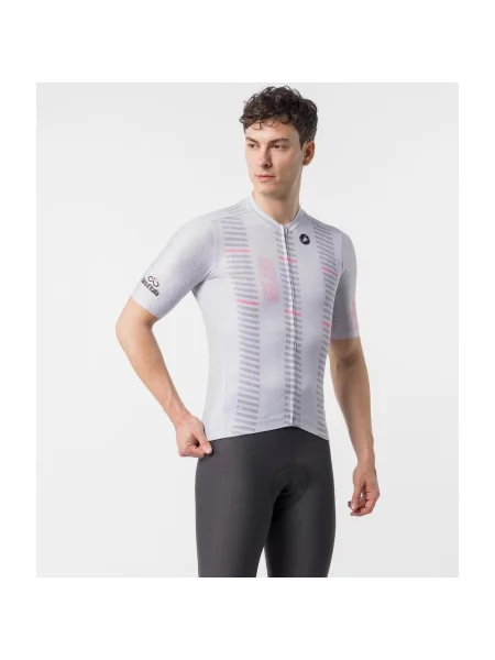 Koszulka rowerowa Giro d'Italia Milan z krótkim rękawem szary srebrny XXL biały