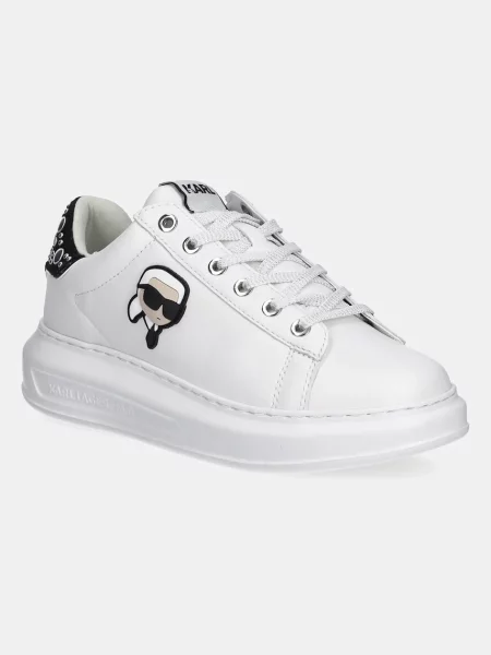 Sneakersy Karl Lagerfeld skórzane z ćwiekami białe