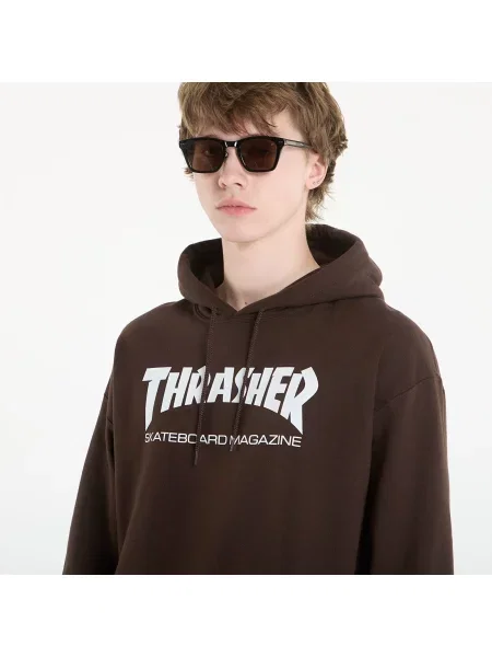 Hanorac cu glugă Thrasher cu glugă alb