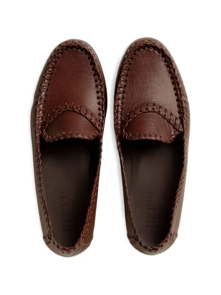 Pantofi loafer Hereu din piele maro