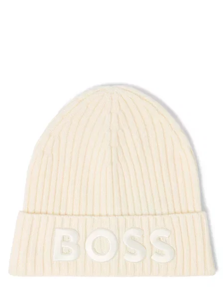 BOSS Czapka Kobiety wełna ze strzyży biały ONE SIZE żółta