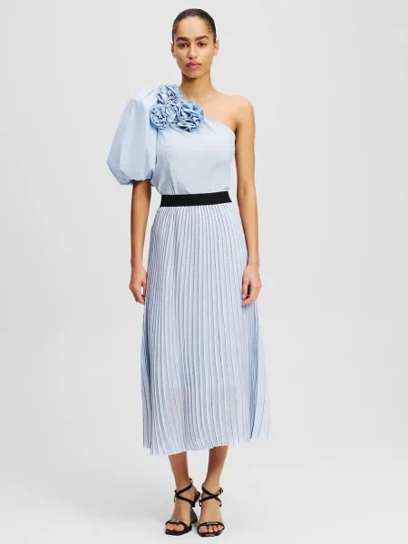 Karl Lagerfeld fustă midi evazati albastru