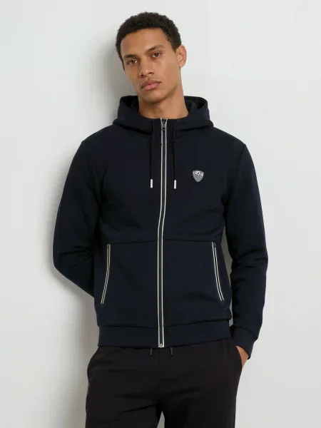Emporio Armani Mikina Premium Shield tmavě modrá