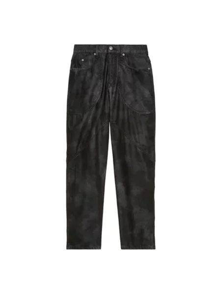 Lniane jeansy Marant Etoile czarne