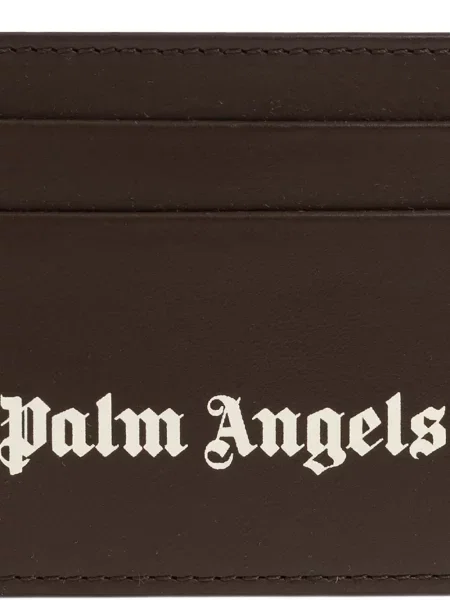 Iš natūralios odos raštuotas piniginė Palm Angels ruda