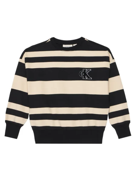 Calvin Klein Jeans Суитшърт Striped Modern черен