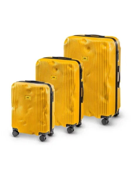 Crash Baggage bőrönd STRIPE Medium Size szürke sárga